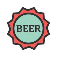 icono de línea llena de signo de cerveza vector