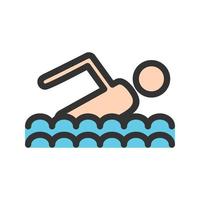 Swimming Filled Line Icon vector