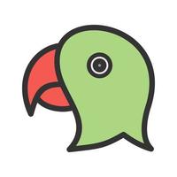 Parrot Face Filled Line Icon vector