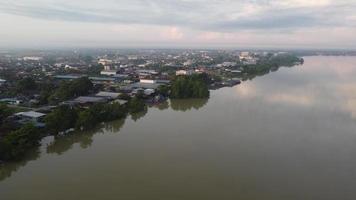 Aerial view Sungai Perak river bank