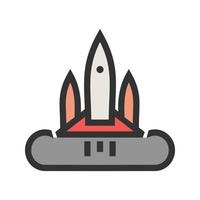 Rocket Launched Filled Line Icon vector