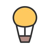 Hot Air Balloon Filled Line Icon vector