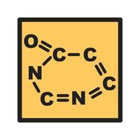 icono de línea llena de fórmula química vector