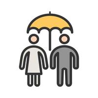 Family on Funeral Filled Line Icon vector