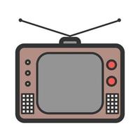 TV Set Filled Line Icon vector