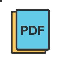 Picture as PDF Filled Line Icon vector