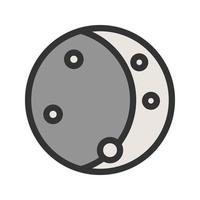 Moon Filled Line Icon vector