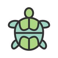 Pet Turtle Filled Line Icon vector