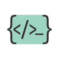 icono de línea llena de programación vector