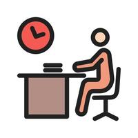 Working Late Filled Line Icon vector