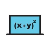 Online Formula Filled Line Icon vector