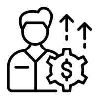 A skillfully crafted line icon of a finance manager vector