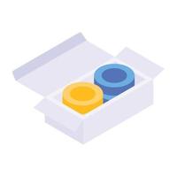 An amazing isometric icon of gouache vector