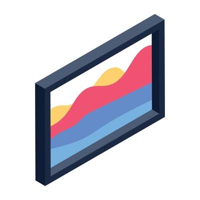 Trendy isometric icon of art gallery