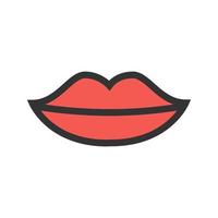 icono de línea llena de labios vector