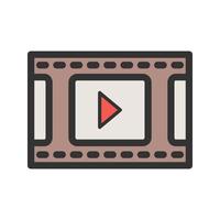 Video Reel Filled Line Icon vector