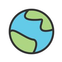 Earth Filled Line Icon vector