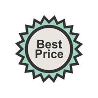 Best Price Tag Filled Line Icon vector