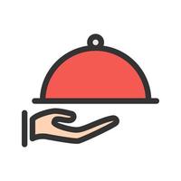 Serve Dinner Filled Line Icon vector