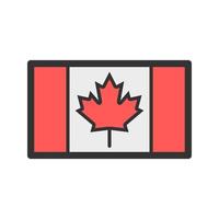 icono de línea llena de canadá vector