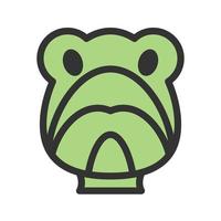 Turtle Face Filled Line Icon vector