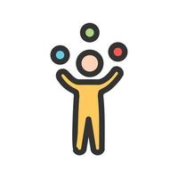 Juggling Balls Filled Line Icon vector