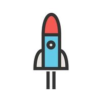 Space Rocket Filled Line Icon vector