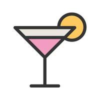 Cocktail Drink Filled Line Icon vector