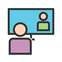 Online Lecture Filled Line Icon vector