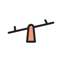 Seesaw Filled Line Icon vector