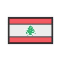 Lebanon Filled Line Icon vector