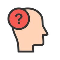 Questioning Skills Filled Line Icon vector