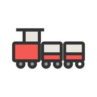 icono de línea llena de tren de juguete vector