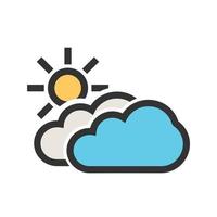 Partly Cloudy II Filled Line Icon vector