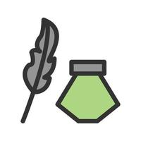 Ink and Pen Filled Line Icon vector