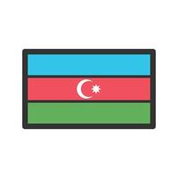 icono de línea llena de azerbaiyán vector