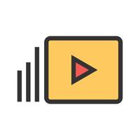 Video Marketing Filled Line Icon vector