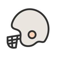 Cricket Helmet Filled Line Icon vector