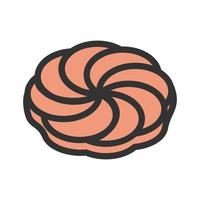 Biscuit II Filled Line Icon vector