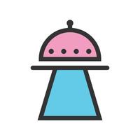 Alien Abduction Filled Line Icon vector