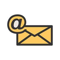 Email I Filled Line Icon vector
