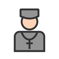 Priest Filled Line Icon vector