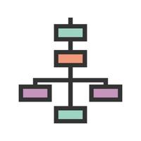 Flowchart Filled Line Icon vector