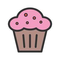Muffin Filled Line Icon vector