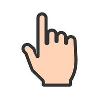 Hand Click I Filled Line Icon vector