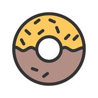 Cream Doughnut Filled Line Icon vector