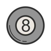 Pool Ball Filled Line Icon vector