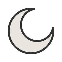 Half Moon Filled Line Icon vector