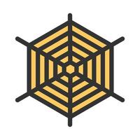 Spiderweb Filled Line Icon vector