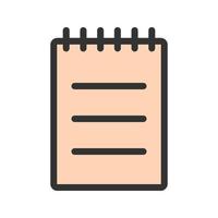 Notepad Filled Line Icon vector